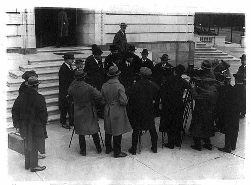 Senate Tea Pot Dome Investigating Comm. poses for group of movie cameramen