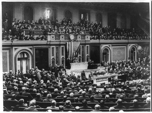 Wilson addressing joint session of Congress