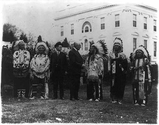 Indian delegation who called to present the President a tobacco pouch - these Indians represented their race at the burial of the Unknown Soldier