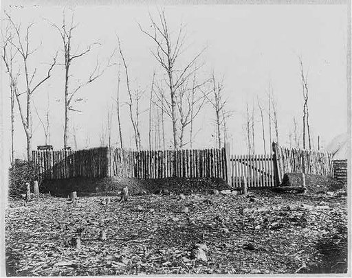 Stockade and entrance to camp of 50th New York Engineers, Rappahannock Station, Va.