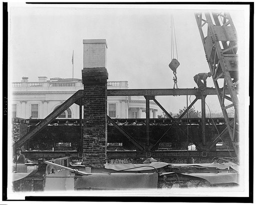 Showing progress on the reconstruction work on Executive Ofc.
