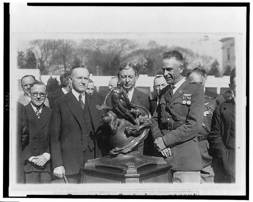President Coolidge presents Collier trophy
