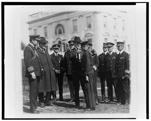 President Coolidge] decorating Henry Breault of the submarine 0-5 with Congressional Medal of Honor