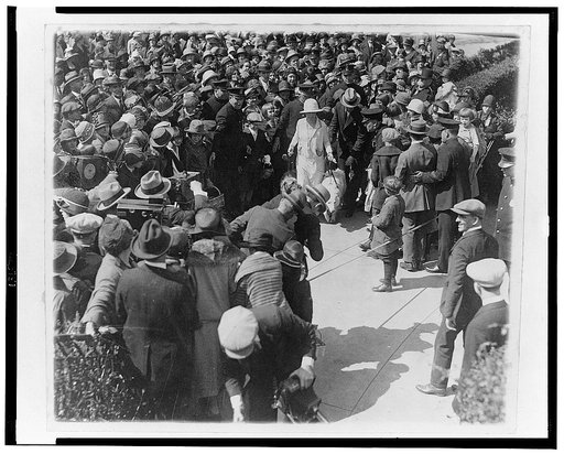 Mrs. Coolidge receiving children for the Easter egg rolling