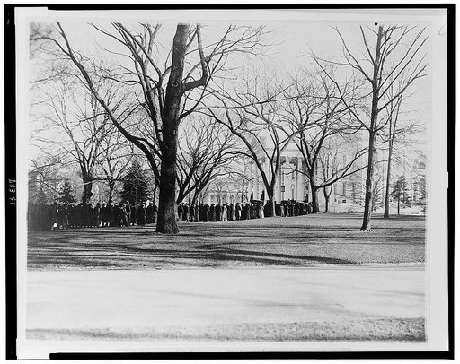 Line waiting admission to the White House today