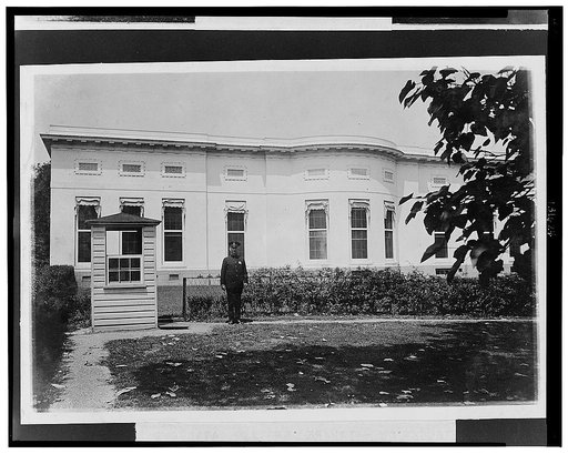 Police box in the rear of the executive offices