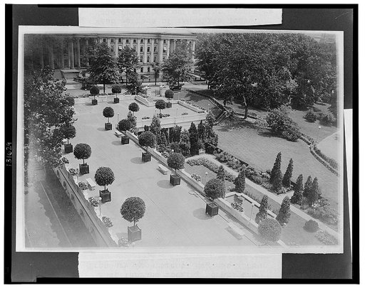 East terrace looking toward the Treasury Department