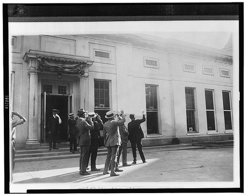 Watching the eclipse of the sun from the executive offices at the White House