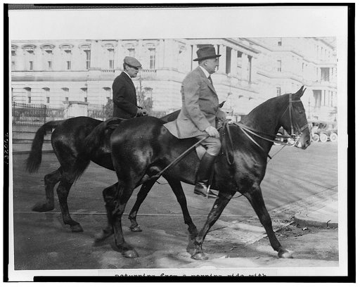 Returning from a morning ride with secty. George Christian