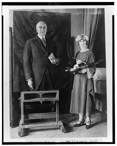 Margt. Lindsay Williams and her painting of Mr. Harding