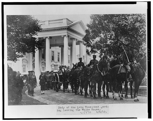 Body of the late President Harding leaving the White House
