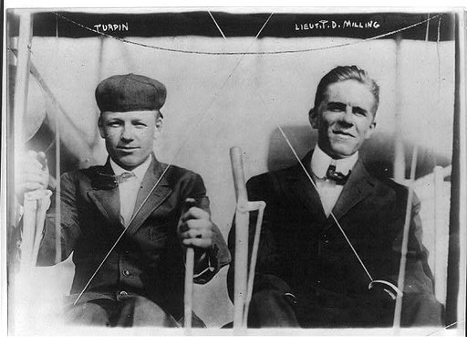 Turpin and Lt. T.D. Milling at plane controls