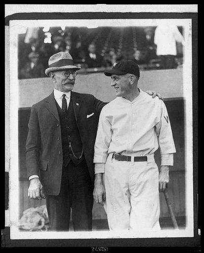 Joe Judge and his father at the World Series baseball game, Washington, D.C., 1924