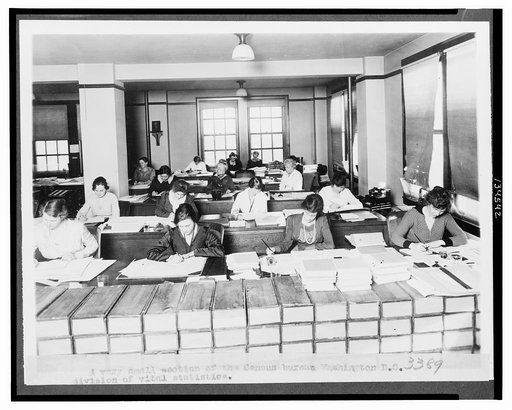 A very small section of the Census Bureau, Washington, D.C. - division of vital statistics