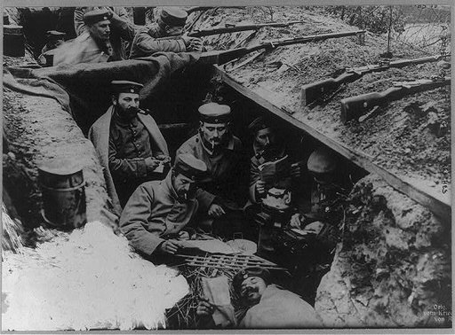 A quiet moment in German trenches