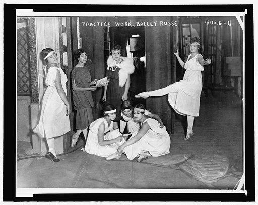 Ballet rehearsals, New York City, ca. 1916: Ballet Russe