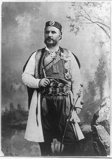 Prince Nicholas of Montenegro, three-quarter-length portrait, standing, facing left