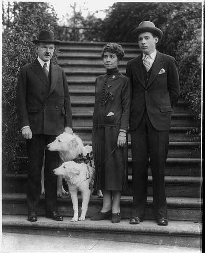 Pres. and Mrs. Coolidge with their son John who came home to spend the Christmas holiday with them at the White House