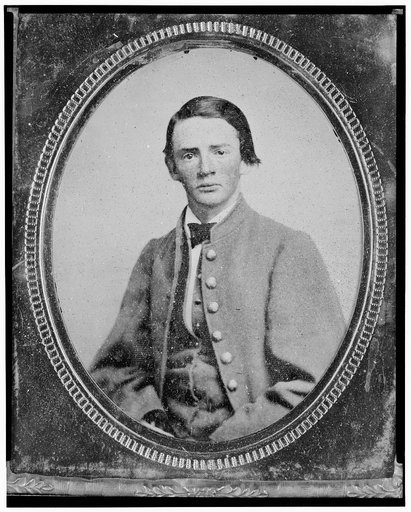 Wm. Francis Jones, Pvt., 5th Virginia Cavalry, C.S.A., half-length portrait, seated, facing front
