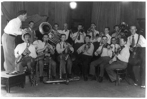 Unidentified band and leader, possibly assembled for a radio program of pupular dance music, ca. 1920