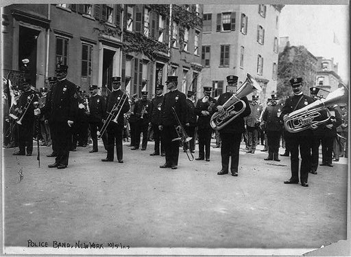 N.Y. Police band [on street