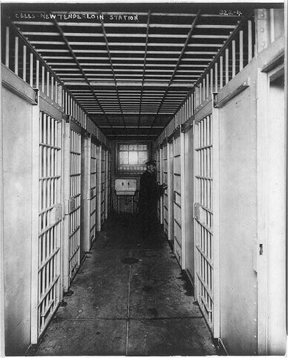 New York City Police Dept. activities: cells in new Tenderloin station