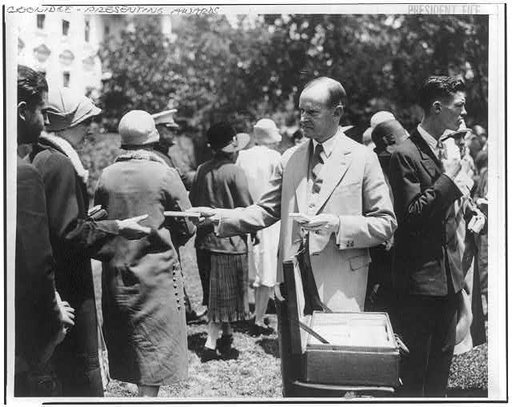 Pres. Coolidge presenting medals to 148 recipients of the American Youth and American Teacher Awards, at the White House, who will represent the youth and teacherhood of America in Philadelphia at the Sesquicentennial Exposition from June 28th to July 5th