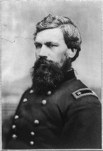 Oliver Otis Howard, 1830-1909, bust portrait, facing left; in uniform