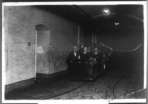 Men on subway car of the U.S. Capitol