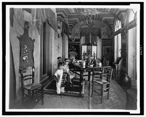 Emilia and José Tellez, children of  Mexican ambassador Don Manuel Tellez, in the Mexican Room at the Mexican Embassy, Washington, D.C.