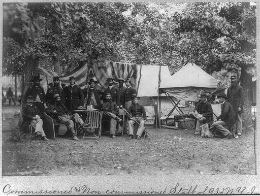 Commissioned & non-com. staff of 93rd N.Y. Infy. Bealton [i.e., Bealeton], Va., Aug. 1863