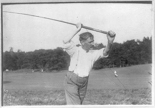 N.Y.C. - Van Courtland Park - Fly casting tourney: unidentified man at beginning of cast