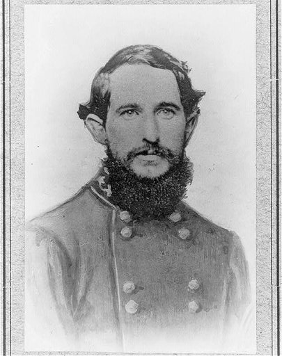 James Deshler, bust portrait, facing front; repr. of photo in uniform