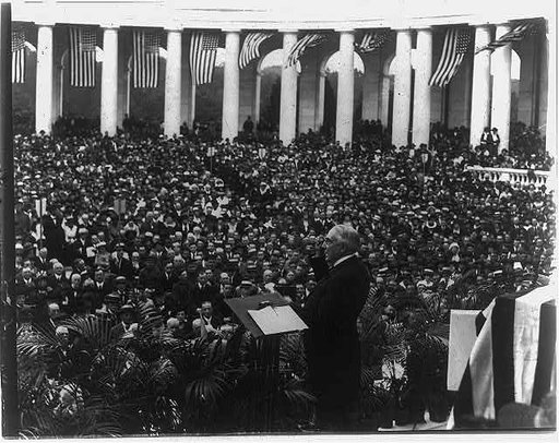 Warren G. Harding making a Memorial Day address at Arlington National Cemetery