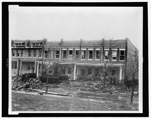 Row houses at 1216 - 1226 C St. SE, severely damaged by a tornado on Nov. 17, 1927