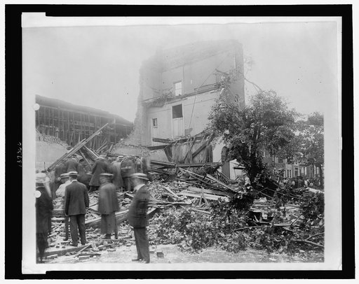 Remains of a building damaged by a storm