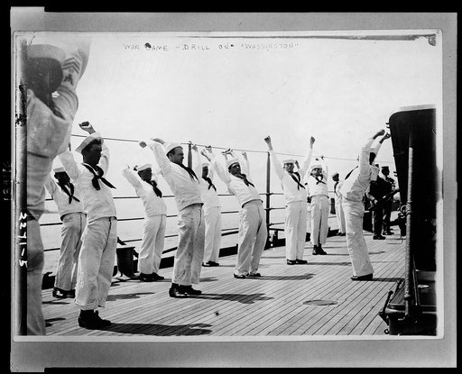 War game - drill on the "Washington"; [Naval Reserve?