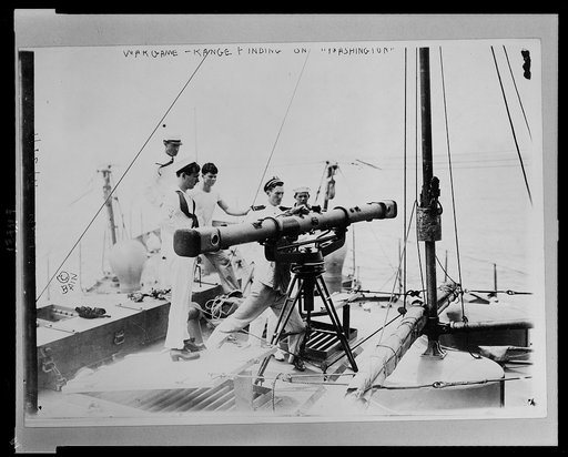 War game - Range finding on the "Washington"