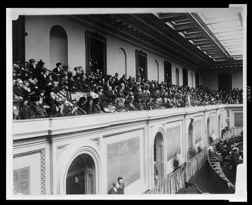 People seated in the gallery of the House of Representatives chamber in the U.S. Capitol