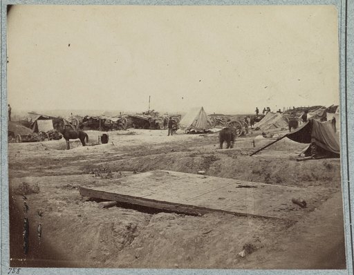 Interior view of Rebel fort in front of Petersburg works, manned by Cowan's Independent battery, 1st N.Y., 24th June, 1864