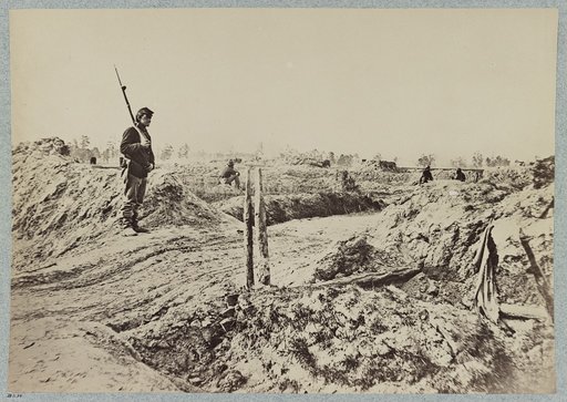 Rifle pits on the picket line in front of Petersburg, Va.