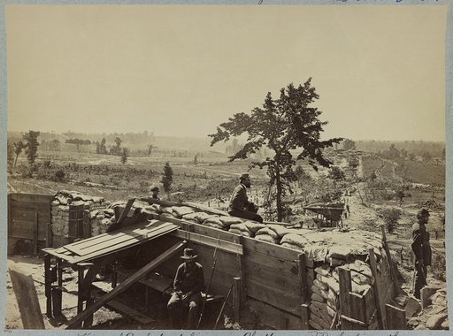 View of Confederate lines, near Chattanooga R.R. looking south, Atlanta, Georgia