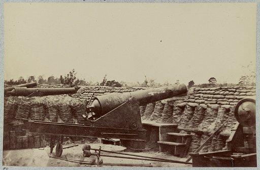Siege of Yorktown. Federal Battery No. 1 near Farnhold's house, mounting one 200 pdr. and ten 100 pdr. rifled guns