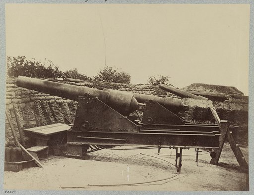 Siege of Yorktown. Federal Battery No. 1, near Farnhold's house, mounting one 200 pdr. and ten 100 pdr. guns