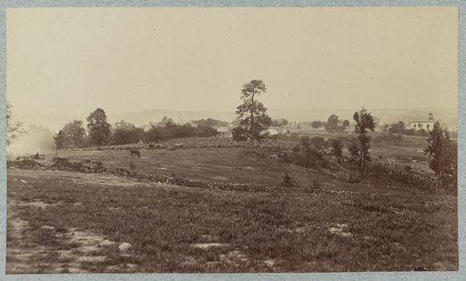 Scene of the charge of the Louisiana Tigers. View taken from Cemetery Hill at about position of right gun of Wiedrich's (i. e. Weidrich's) Battery