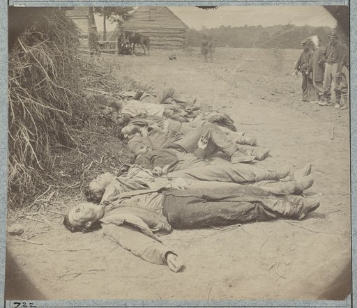 Dead Confederates collected for burial