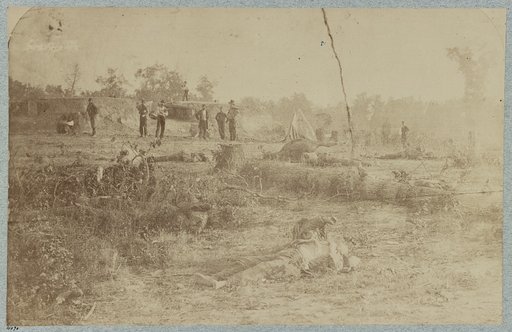 Confederate dead in front of Fort Robinette, Corinth, Mississippi