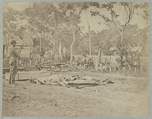 Burying the dead at hospital in Fredericksburg, Va.