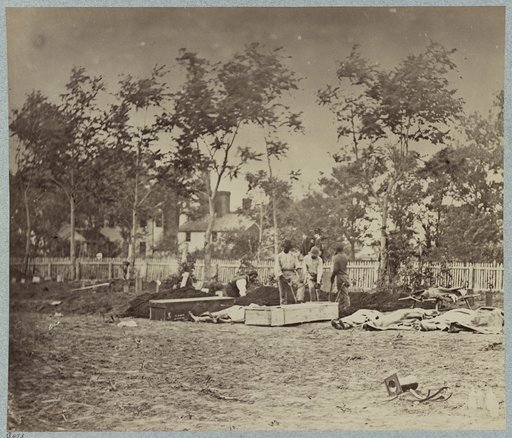 Burying the dead at hospital in Fredericksburg, Va.