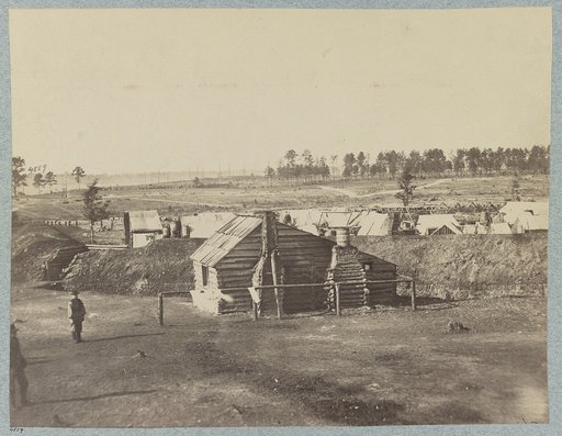 Fort Burnham (previously Confederate Fort Harrison) Confederate Picket Line and Fork in background